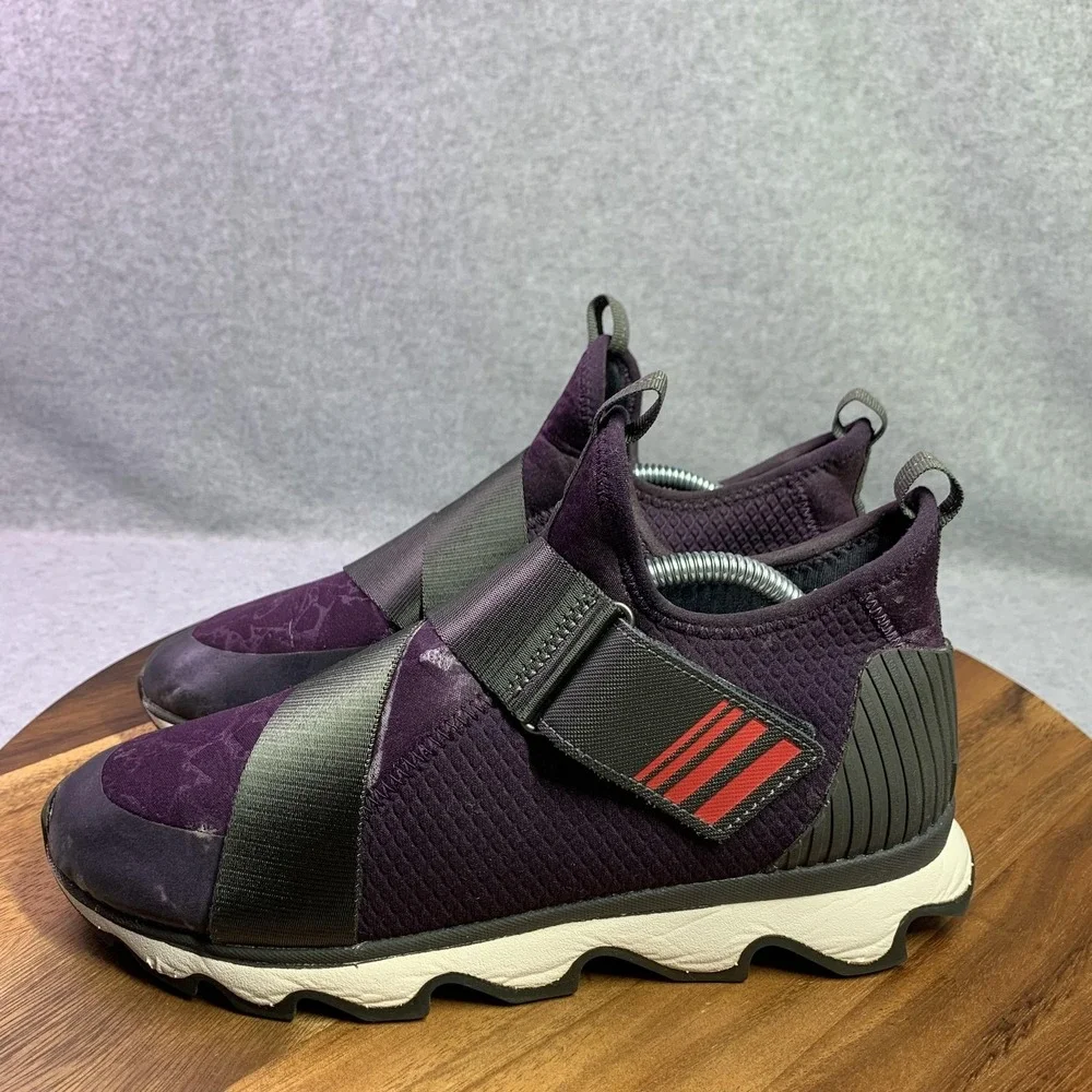 Sorel Kinetic Sneak Shoes Womens‎ 10.5 Purple Floral Strap Slip On Sneakers